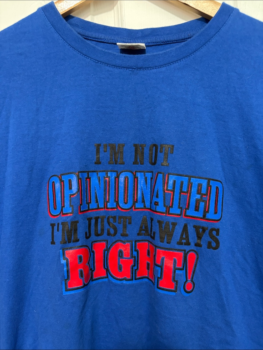 Vintage Blue Graphic Tee - "I'm Not Opinionated, I'm Just Always Right!"